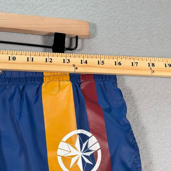 Captain Marvel Her Universe Windbreaker Pants Women Medium Blue Wide Leg Relaxed - Picture 5 of 16